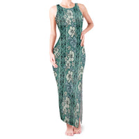 Hawaii Vintage Green Hibiscus Tapa Pattern Tank Maxi Dress LT05 Women Green - Polynesian Pride