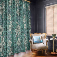 Hawaii Vintage Green Hibiscus Tapa Pattern Window Curtain LT05 - Polynesian Pride