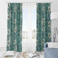 Hawaii Vintage Green Hibiscus Tapa Pattern Window Curtain LT05 - Polynesian Pride