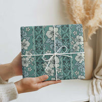 Hawaii Vintage Green Hibiscus Tapa Pattern Wrapping Paper - Polynesian Pride
