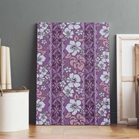 Hawaii Vintage Violet Hibiscus Tapa Pattern Canvas Wall Art LT05 - Polynesian Pride