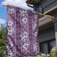 Hawaii Vintage Violet Hibiscus Tapa Pattern Garden Flag LT05 - Polynesian Pride
