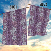 Hawaii Vintage Violet Hibiscus Tapa Pattern Garden Flag LT05 - Polynesian Pride