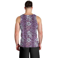 Hawaii Vintage Violet Hibiscus Tapa Pattern Men Tank Top LT05 - Polynesian Pride