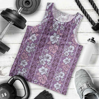 Hawaii Vintage Violet Hibiscus Tapa Pattern Men Tank Top LT05 - Polynesian Pride