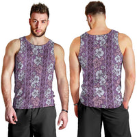 Hawaii Vintage Violet Hibiscus Tapa Pattern Men Tank Top LT05 - Polynesian Pride