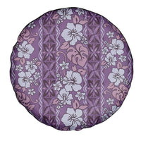 Hawaii Vintage Violet Hibiscus Tapa Pattern Spare Tire Cover LT05 - Polynesian Pride