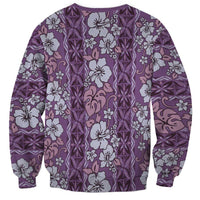 Hawaii Vintage Violet Hibiscus Tapa Pattern Sweatshirt LT05 - Polynesian Pride