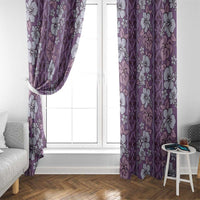 Hawaii Vintage Violet Hibiscus Tapa Pattern Window Curtain LT05 - Polynesian Pride