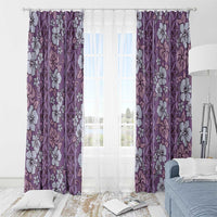 Hawaii Vintage Violet Hibiscus Tapa Pattern Window Curtain LT05 - Polynesian Pride