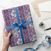 Hawaii Vintage Violet Hibiscus Tapa Pattern Wrapping Paper - Polynesian Pride