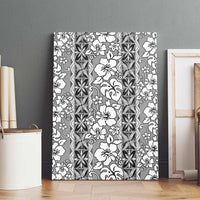 Hawaii Vintage Gray Hibiscus Tapa Pattern Canvas Wall Art LT05 - Polynesian Pride
