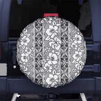 Hawaii Vintage Gray Hibiscus Tapa Pattern Spare Tire Cover LT05 - Polynesian Pride