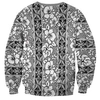 Hawaii Vintage Gray Hibiscus Tapa Pattern Sweatshirt LT05 - Polynesian Pride
