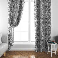 Hawaii Vintage Gray Hibiscus Tapa Pattern Window Curtain LT05 - Polynesian Pride