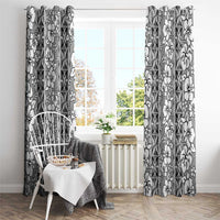 Hawaii Vintage Gray Hibiscus Tapa Pattern Window Curtain LT05 - Polynesian Pride