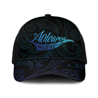 Aotearoa New Zealand Baseball Net Cap Koru Fern Blue Gradient LT05 One Size Black Blue - Polynesian Pride