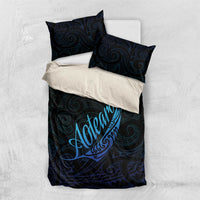 Aotearoa New Zealand Bedding Set Koru Fern Blue Gradient LT05 US Twin 172cm x 218cm Blue - Polynesian Pride