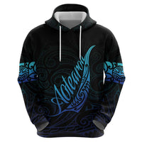 Aotearoa New Zealand Hoodie Koru Fern Blue Gradient LT05 - Polynesian Pride