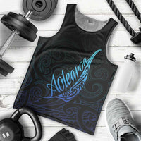 Aotearoa New Zealand Men Tank Top Koru Fern Blue Gradient LT05 - Polynesian Pride