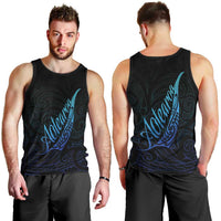 Aotearoa New Zealand Men Tank Top Koru Fern Blue Gradient LT05 - Polynesian Pride