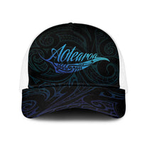 Aotearoa New Zealand Mesh Trucker Cap Koru Fern Blue Gradient LT05 One Size White Blue - Polynesian Pride