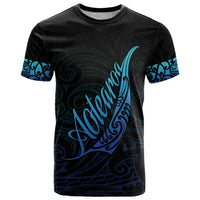 Aotearoa New Zealand T Shirt Koru Fern Blue Gradient LT05 Blue - Polynesian Pride