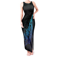 Aotearoa New Zealand Tank Maxi Dress Koru Fern Blue Gradient