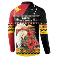 Papua New Guinea Christmas Button Sweatshirt Bird Of Paradise Hamamas Krismas LT05 - Polynesian Pride