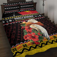 Papua New Guinea Christmas Quilt Bed Set Bird Of Paradise Hamamas Krismas LT05 Black - Polynesian Pride