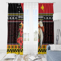 Papua New Guinea Christmas Window Curtain Bird Of Paradise Hamamas Krismas LT05 - Polynesian Pride
