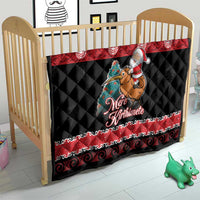 New Zealand Christmas Quilt Funny Santa Riding Kiwi Meri Kirihimete