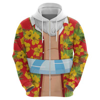Polynesia Santa Claus Costume Zip Hoodie Tropical Vibe