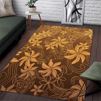 Tiare Tahiti Area Rug Brown Polynesia Motifs - Polynesian Pride