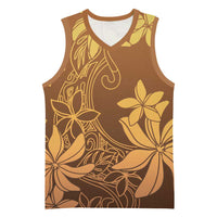 Tiare Tahiti Basketball Jersey Brown Polynesia Motifs LT05 Unisex Brown - Polynesian Pride