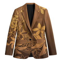Tiare Tahiti Blazer Brown Polynesia Motifs LT05 Unisex Brown - Polynesian Pride