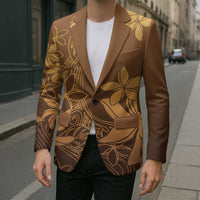 Tiare Tahiti Blazer Brown Polynesia Motifs LT05 - Polynesian Pride