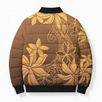 Tiare Tahiti Bomber Puffer Jacket Brown Polynesia Motifs LT05 - Polynesian Pride