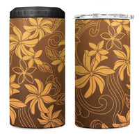 Tiare Tahiti 4 in 1 Can Cooler Tumbler Brown Polynesia Motifs - Polynesian Pride