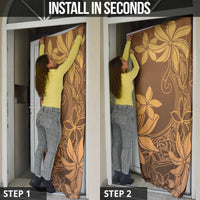 Tiare Tahiti Door Cover Brown Polynesia Motifs - Polynesian Pride
