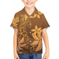 Tiare Tahiti Family Matching Summer Maxi Dress and Hawaiian Shirt Brown Polynesia Motifs - Polynesian Pride