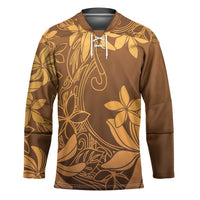 Tiare Tahiti Hockey Jersey Brown Polynesia Motifs LT05 Unisex Brown - Polynesian Pride