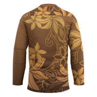 Tiare Tahiti Hockey Jersey Brown Polynesia Motifs LT05 - Polynesian Pride