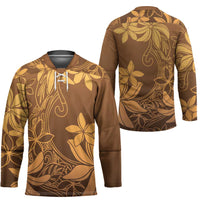Tiare Tahiti Hockey Jersey Brown Polynesia Motifs LT05 - Polynesian Pride