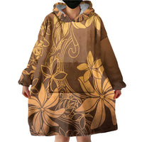 Tiare Tahiti Wearable Blanket Hoodie Brown Polynesia Motifs LT05 - Polynesian Pride