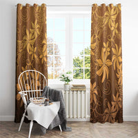 Tiare Tahiti Window Curtain Brown Polynesia Motifs - Polynesian Pride