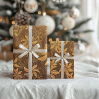 Tiare Tahiti Wrapping Paper Brown Polynesia Motifs - Polynesian Pride