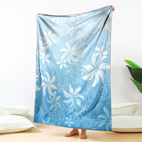 Tiare Tahiti Blanket Blue Polynesia Motifs - Polynesian Pride