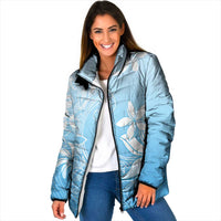 Tiare Tahiti Padded Jacket Blue Polynesia Motifs LT05 Women Blue - Polynesian Pride