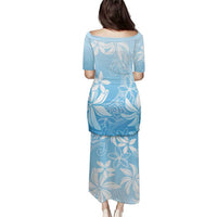 Tiare Tahiti Puletasi Blue Polynesia Motifs - Polynesian Pride